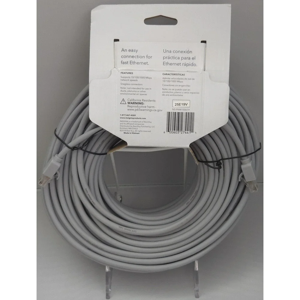 Insignia 150ft Cat-6 Network Cable - Ethernet RJ45 - 1Gbps - NS-PNW150619 - NEW